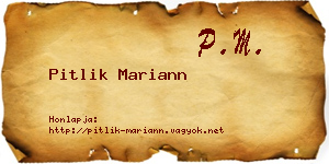 Pitlik Mariann névjegykártya